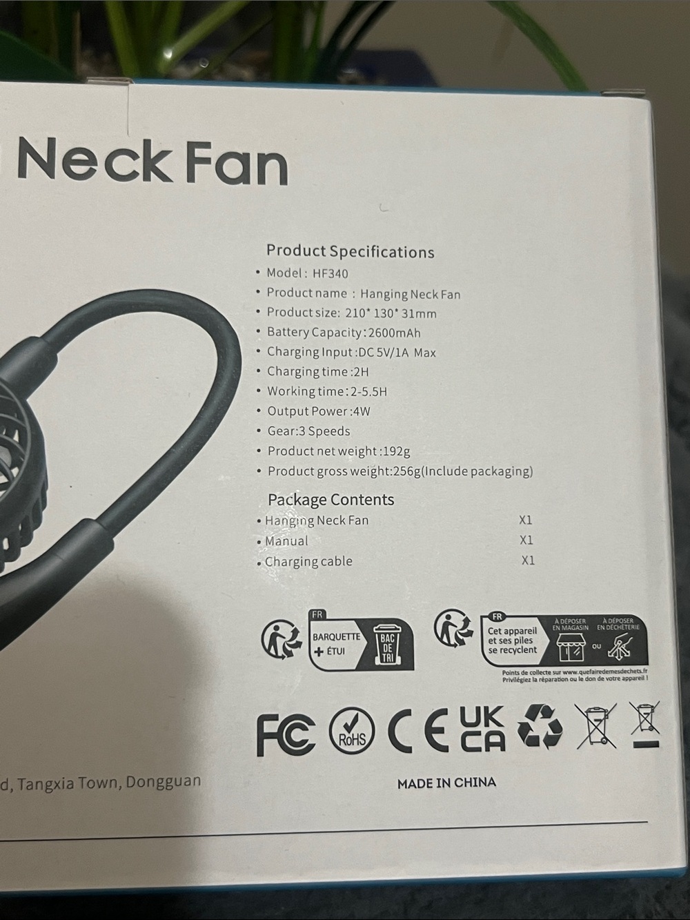 Hanging Neck Fan - Black Portable Hands-Free Cooling NIB retail $25 - Picture 2 of 5
